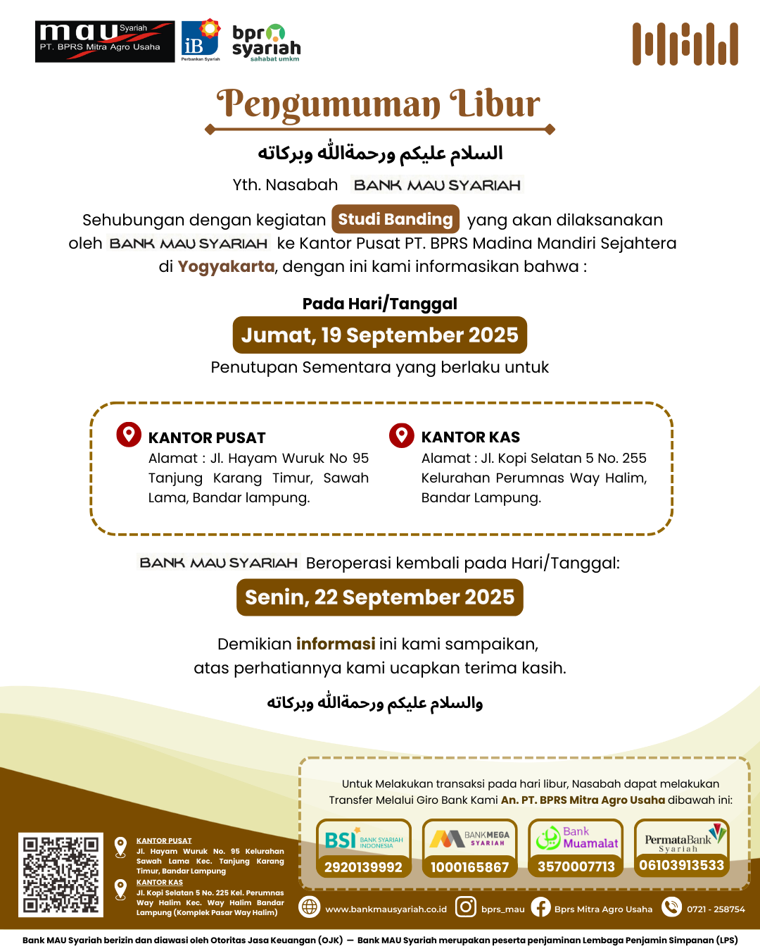 Pengumuman Penutupan Sementara
